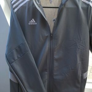 Gray ADIDAS M travel zip up